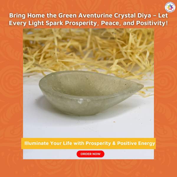 Green Aventurine Prosperity Crystal Diya Wealth & Home Prosperity 8