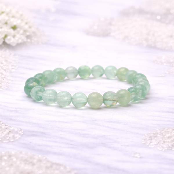 Green Fluorite Healing Bracelet - Focus , Help in Decision Making