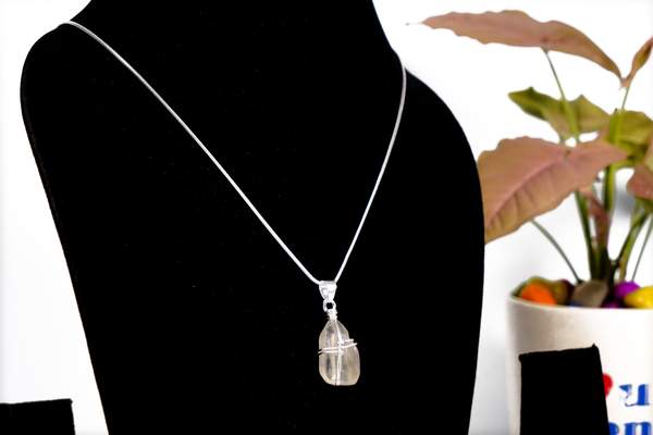Green Fluorite Raw Silver Pendant for Clarity, and Protection