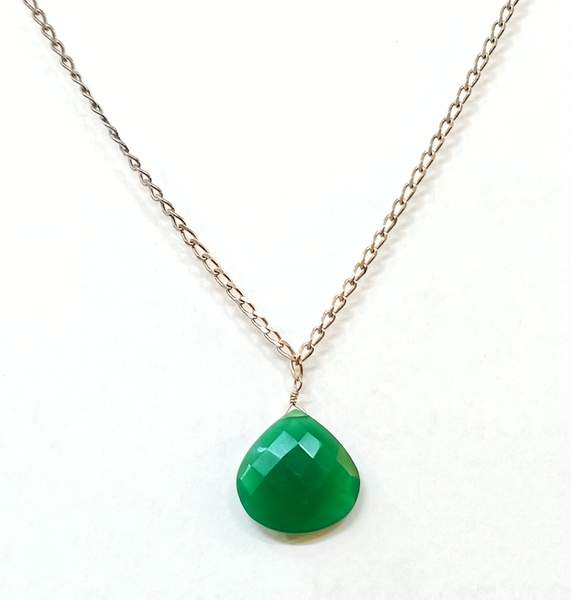 Green Jade Attachable Silver Chain Pendant Emotional Healing