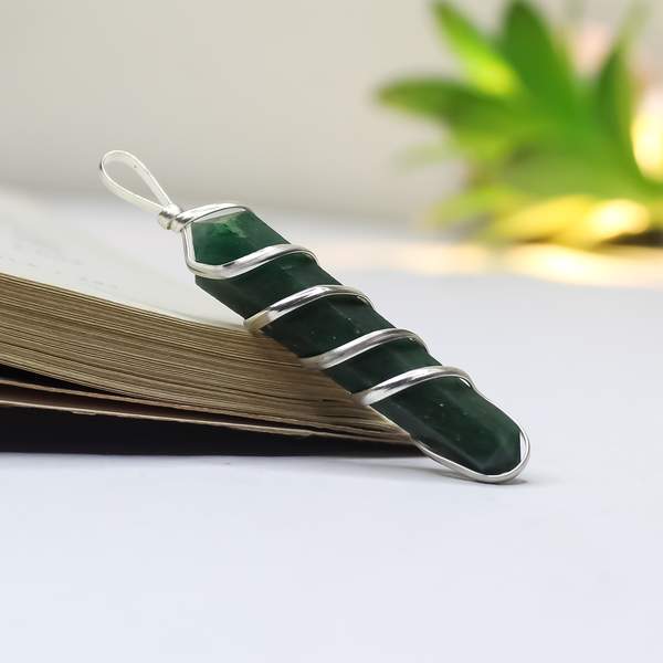 Green Jade Crystal Pendant for Harmony, and Abundance