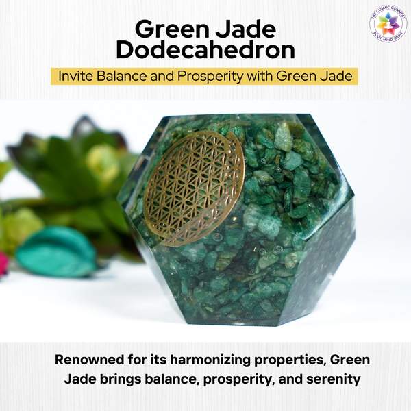 Green Jade Orgone Dodecahedron for Prosperity, & Balance 2