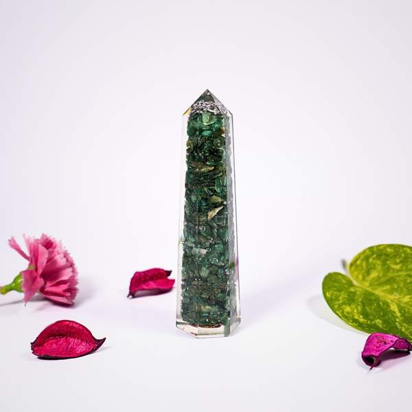 Green Jade Orgone Wand Embrace Harmony, Healing & Prosperity