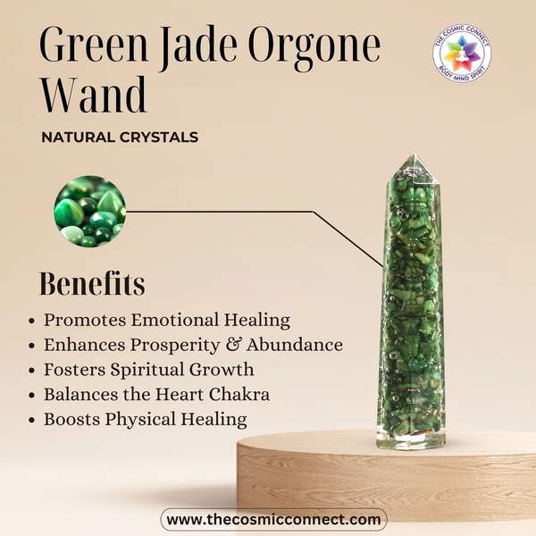 Green Jade Orgone Wand Embrace Harmony, Healing & Prosperity 2