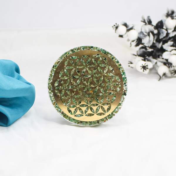 Green Jade Water Coaster Elevate Your Wellness Rituals with Crystal Healing