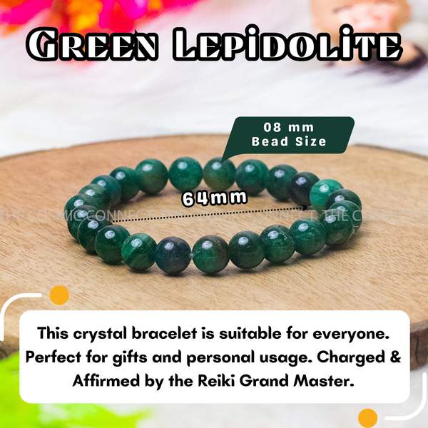 Green Lepidolite Healing Bracelet - Stress Relief & Emotional Balance 5