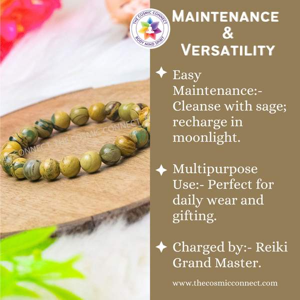 Green Muscovite Healing Bracelet - Calm Mind & Balanced | 8mm Bead 6