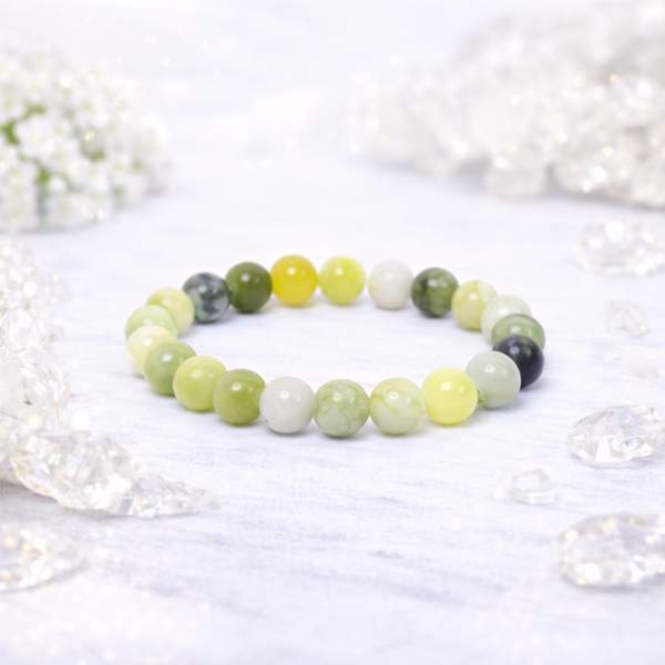 Green Serpentine Healing Bracelet - Promote Emotional Healing, Balance Energies
