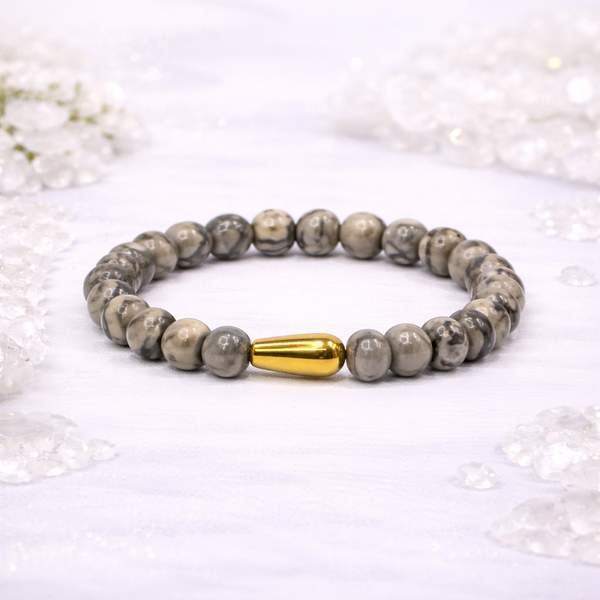 Grey Jasper Bracelet Grounding, Protection