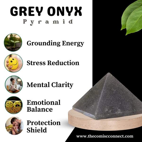 Grey Onyx Crystal Pyramid for Emotional Healing and Spiritual Growth 2