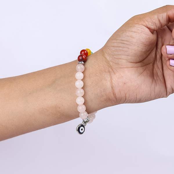 Harmony & Love 7 Chakra Rose Quartz Healing Bracelet | 8mm Beads 4