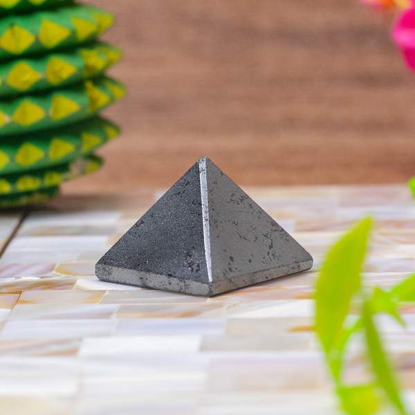 Hematite Crystal Pyramid for Grounding Energy & Emotional Stability