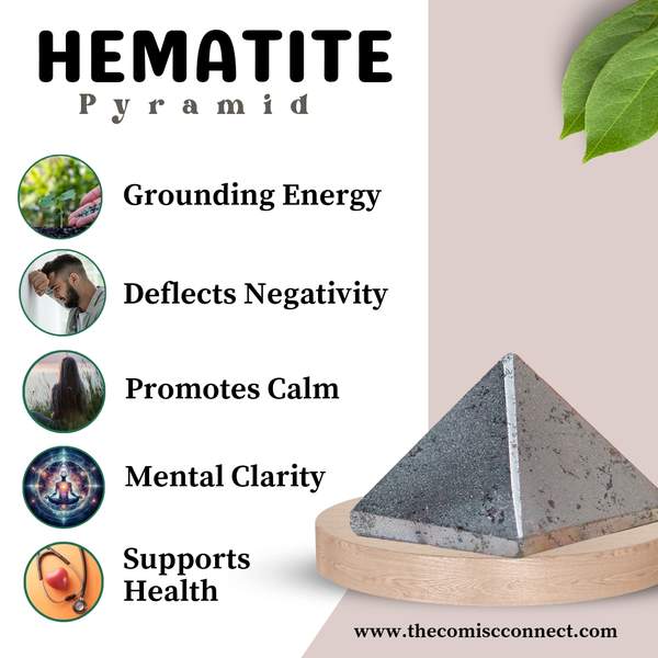 Hematite Crystal Pyramid for Grounding Energy & Emotional Stability 2