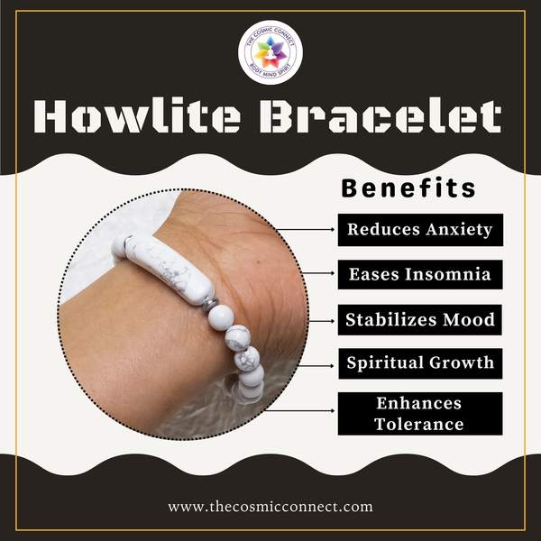 Howlite Bangle Bracelet - Calm the Mind, Relieve Stress, and Promote Inner Peace 3
