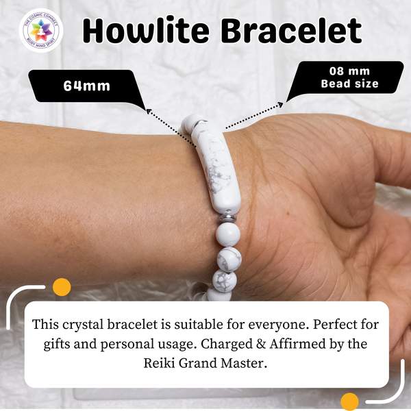 Howlite Bangle Bracelet - Calm the Mind, Relieve Stress, and Promote Inner Peace 4