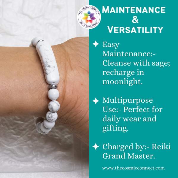 Howlite Bangle Bracelet - Calm the Mind, Relieve Stress, and Promote Inner Peace 5