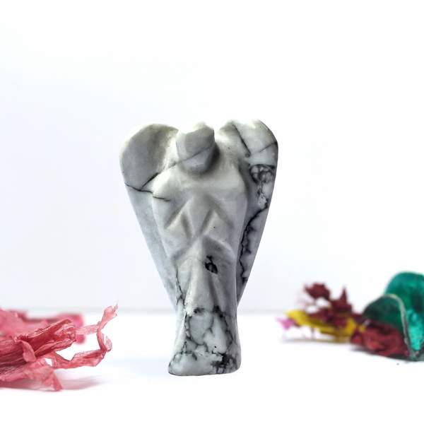 Howlite Crystal Angel for Peace and Protection