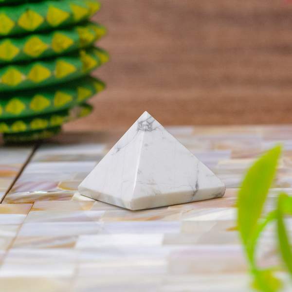 Howlite Crystal Pyramid Unlock Peace, & Patience