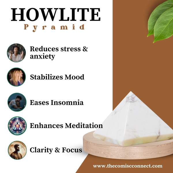 Howlite Crystal Pyramid Unlock Peace, & Patience 2