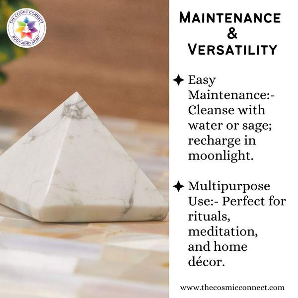 Howlite Crystal Pyramid Unlock Peace, & Patience 3