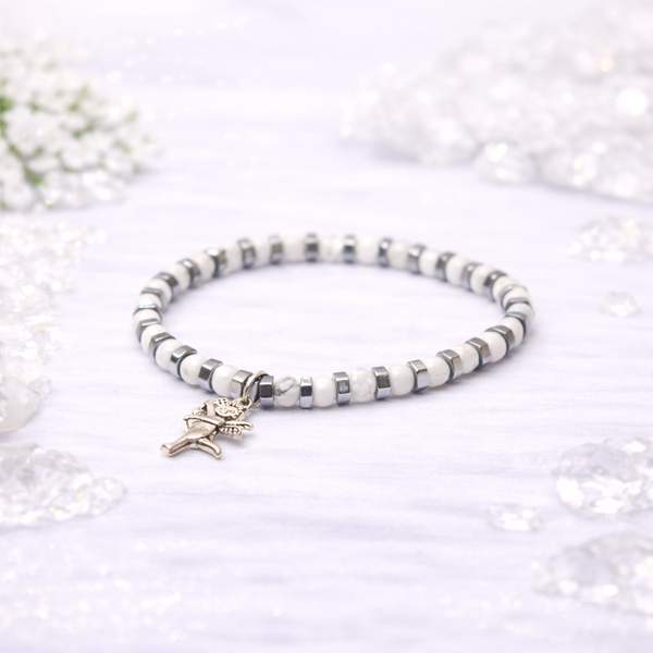 Howlite Faceted Healing Bracelet - Stress Relief, Calming & Sleep Aid