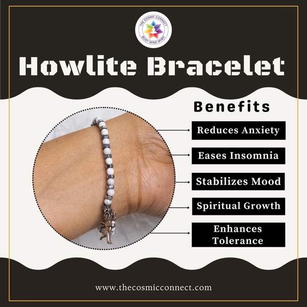 Howlite Faceted Healing Bracelet - Stress Relief, Calming & Sleep Aid 3