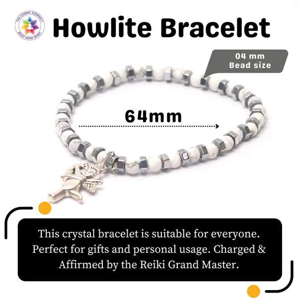 Howlite Faceted Healing Bracelet - Stress Relief, Calming & Sleep Aid 4
