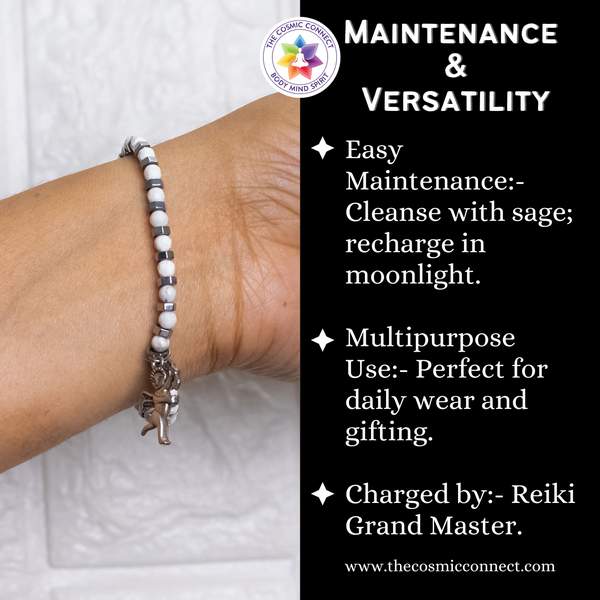Howlite Faceted Healing Bracelet - Stress Relief, Calming & Sleep Aid 5