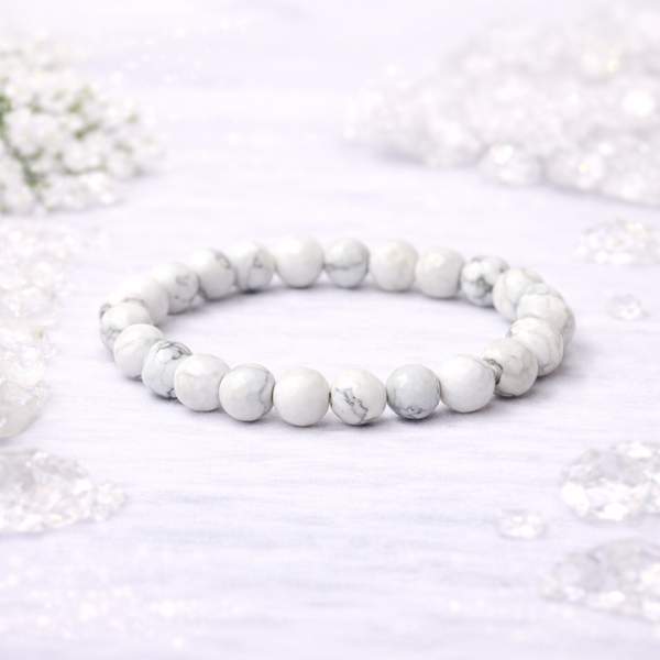 Howlite Faceted Healing Bracelet - Stress Relief, Calming & Sleep Aid 6
