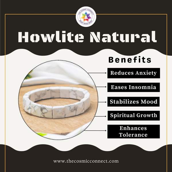 Howlite Gem Cut Crystal Bracelet for Calmness, Stress Relief 3