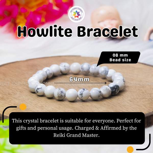 Howlite Healing Bracelet - Calming & Sleep Management 4
