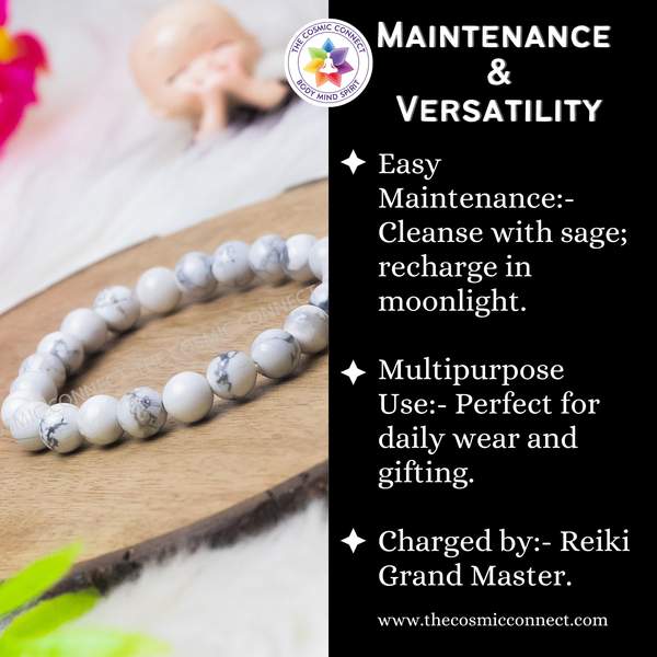 Howlite Healing Bracelet - Calming & Sleep Management 5