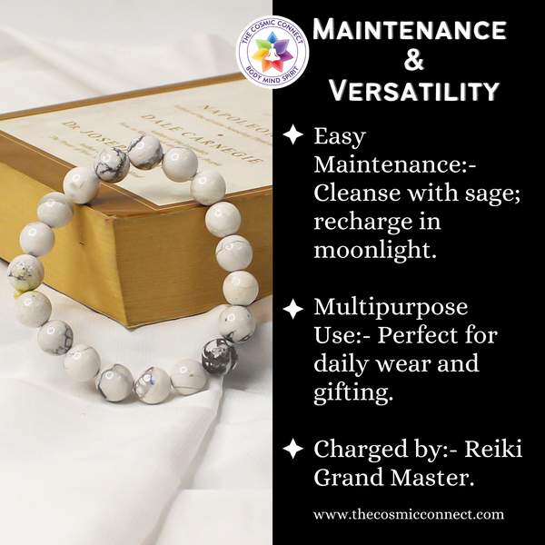 Howlite Healing Bracelet - Calming & Sleep Management 9