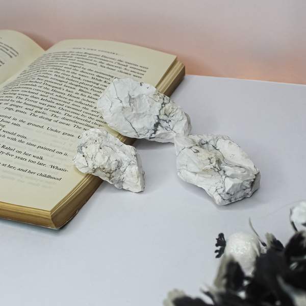 Howlite Rough Stone Calming Energy for Mind, Body & Spirit