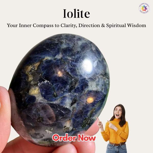 Iolite Crystal Angel for Intuition, Protection, and Peace 10