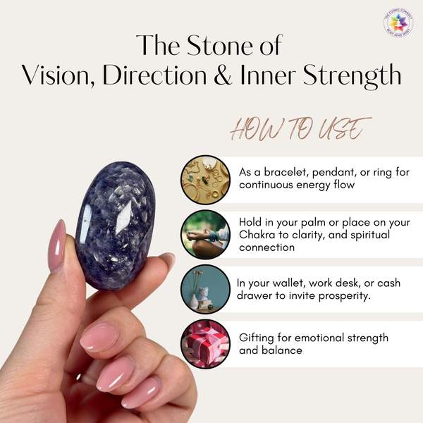 Iolite Crystal Angel for Intuition, Protection, and Peace 6
