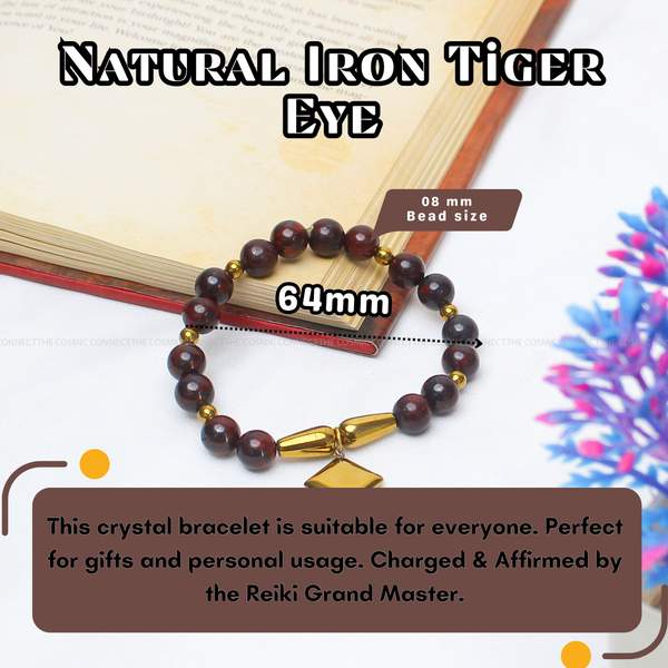 Iron Tiger Eye Healing Bracelet - Grounding Strength, Courage, and Protection 9