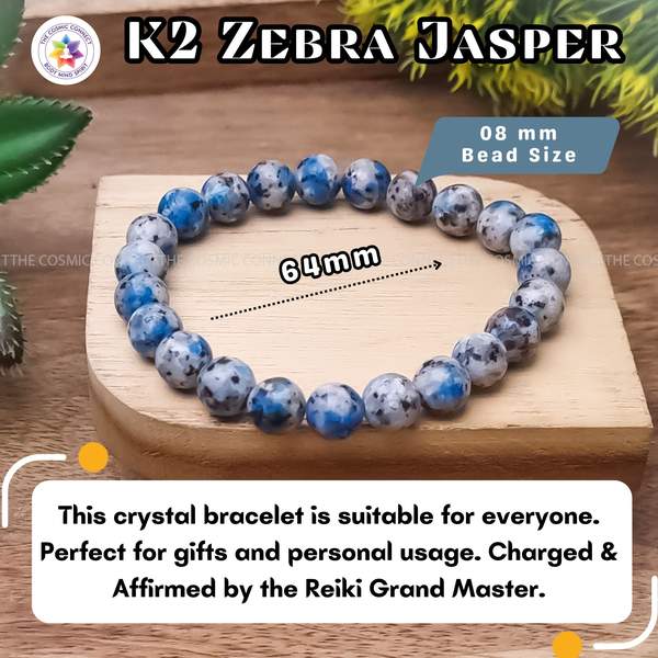 K2 Zebra Jasper Healing Bracelet - Balance, Grounding & Stress Relief 5