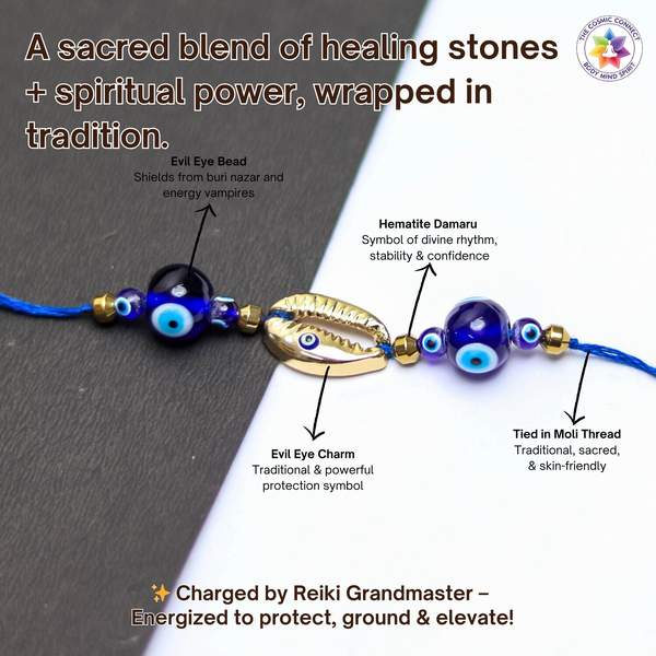 Kaudi & Nazar Suraksha Rakhi for Brothers | Reiki Charged | Festive Gift 4