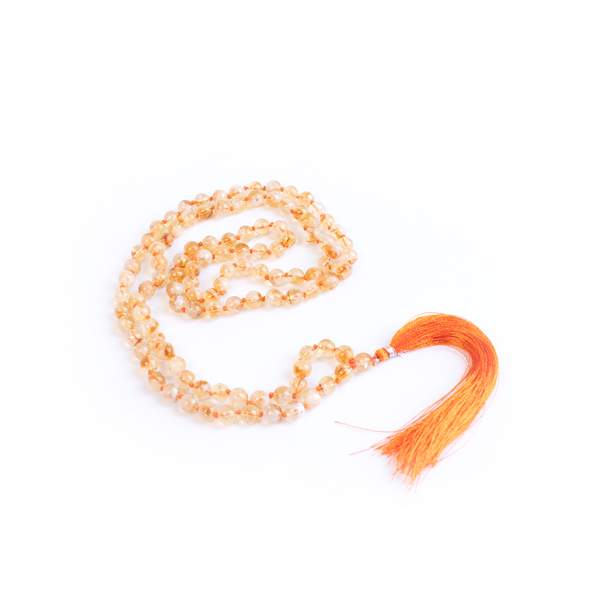 Knotted Citrine 108 Beads Jap Mala for Abundance, & Success