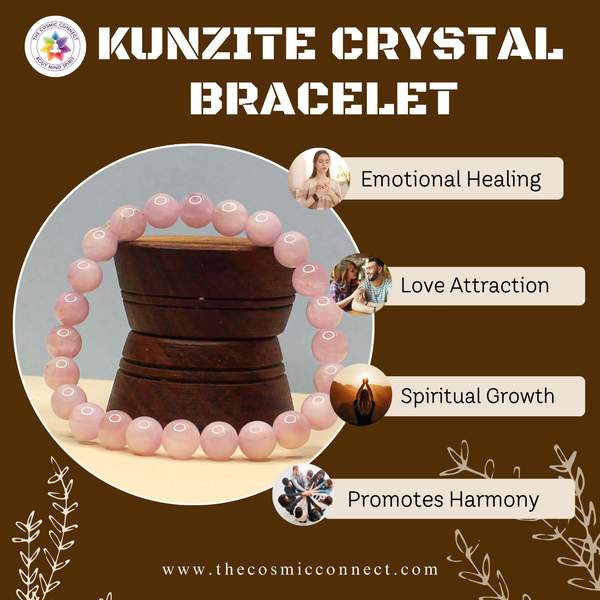 Kunzite Healing Bracelet - Heart Chakra Balance | 8mm Beads 3