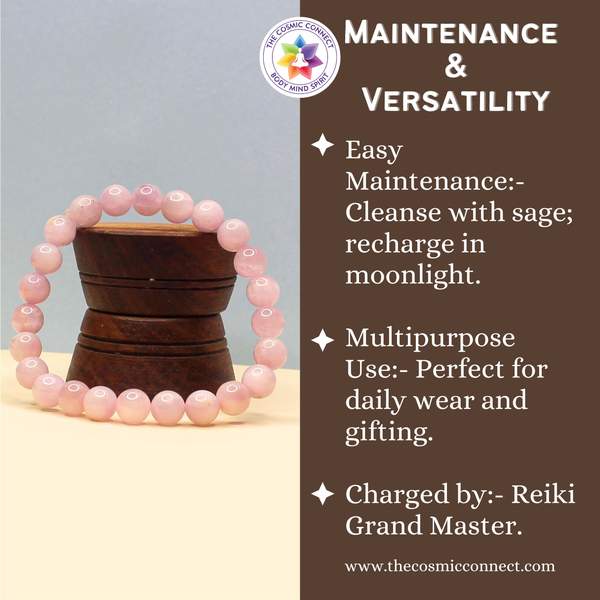 Kunzite Healing Bracelet - Heart Chakra Balance | 8mm Beads 5