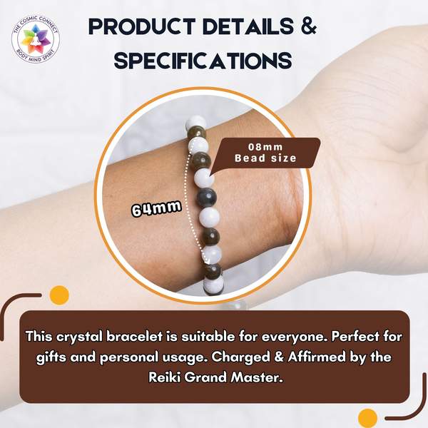 Labradorite & Rainbow Moonstone Bracelet for Enhance Intuition | 8mm Beads 3