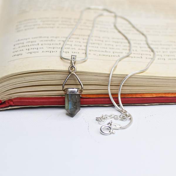 Labradorite Silver Pendant Awaken Intuition, & Protection