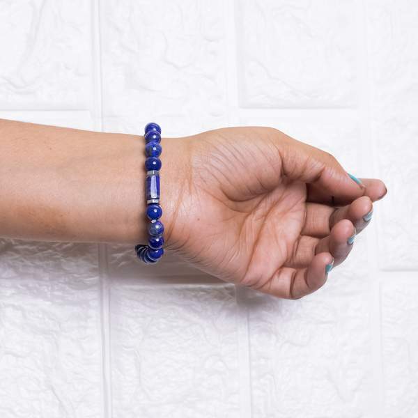 Lapis Lazuli Bangle Bracelet for Communication & Wisdom Throat Chakra Healer
