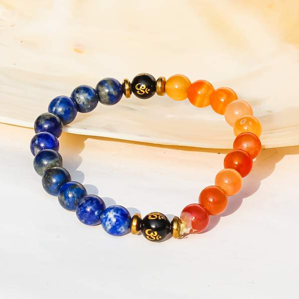 Lapis Lazuli & Carnelian Healing Bracelet - Creativity & Communication