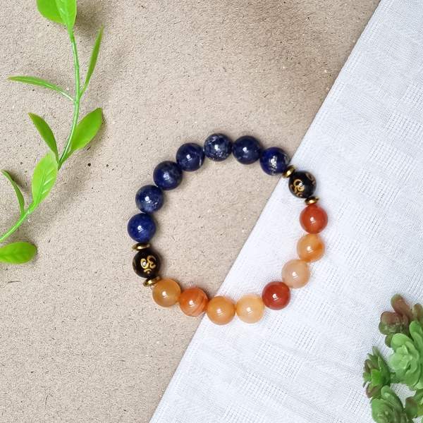 Lapis Lazuli & Carnelian Healing Bracelet - Creativity & Communication 5