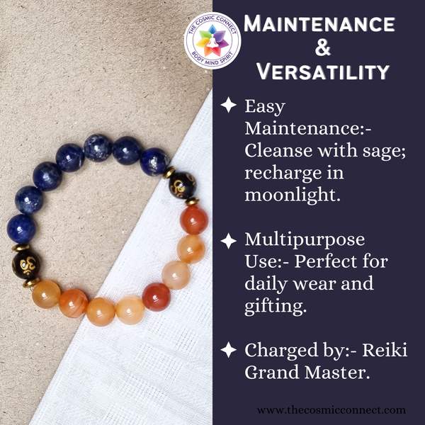 Lapis Lazuli & Carnelian Healing Bracelet - Creativity & Communication 8
