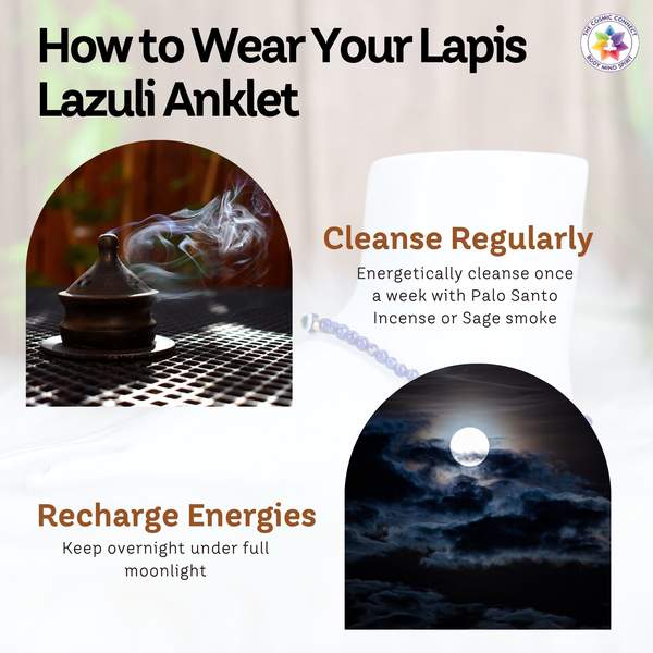 Lapis Lazuli Crystal Anklet Unlock Wisdom, Intuition & Inner Peace 6