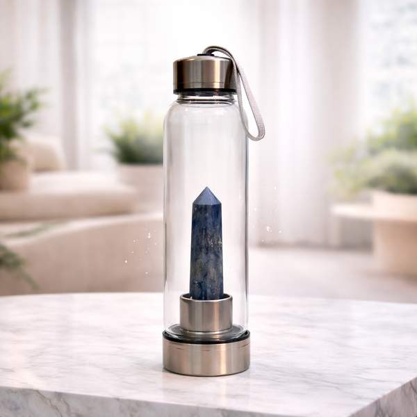 Lapis Lazuli Crystal Water Bottle the Power of Crystal Healing with Every Sip